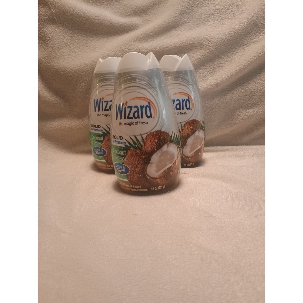 Lot Of 3 Wizard Solid Air Freshener. Coconut Colada Sent